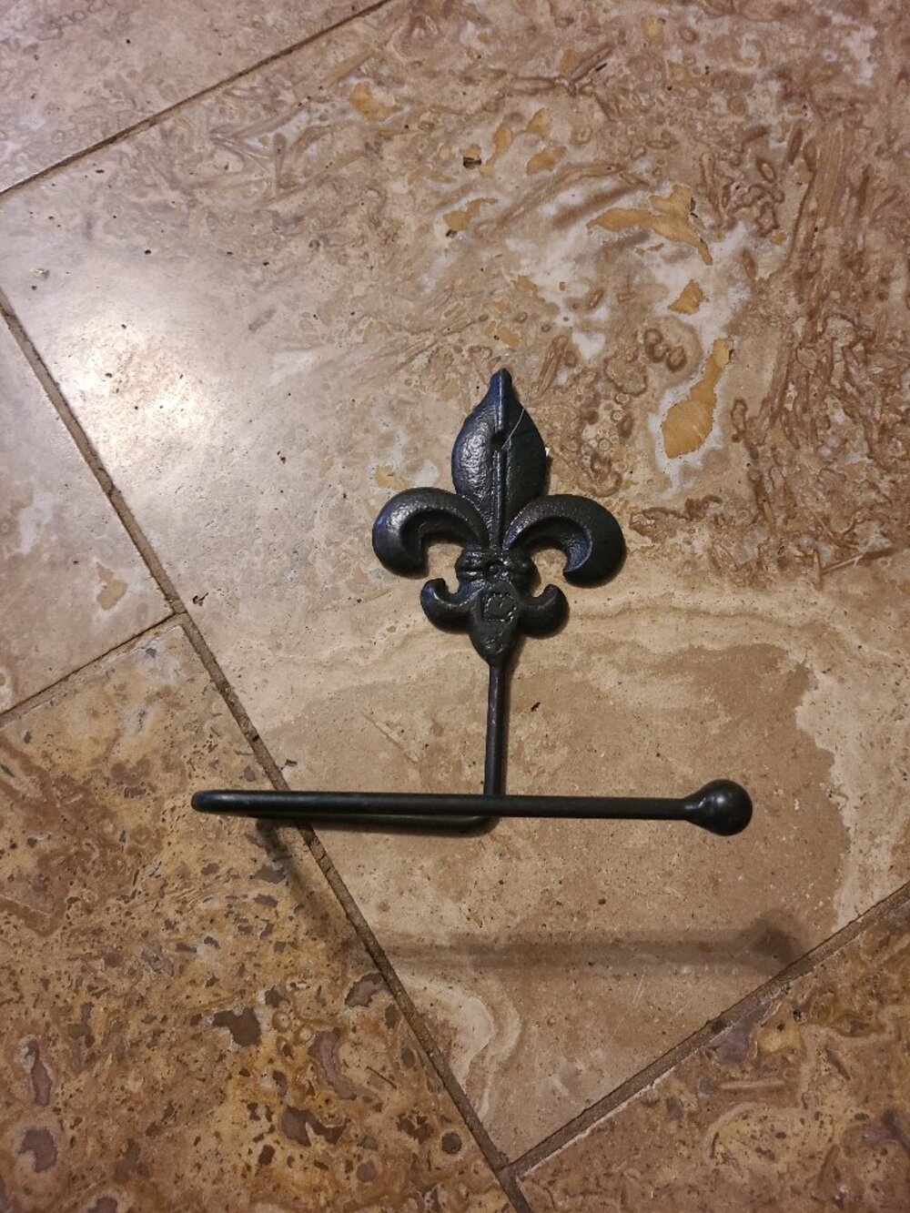 Fleur de Lis Iron Toilet Paper Holder Euro Style. New Orleans Decor, Bathroom